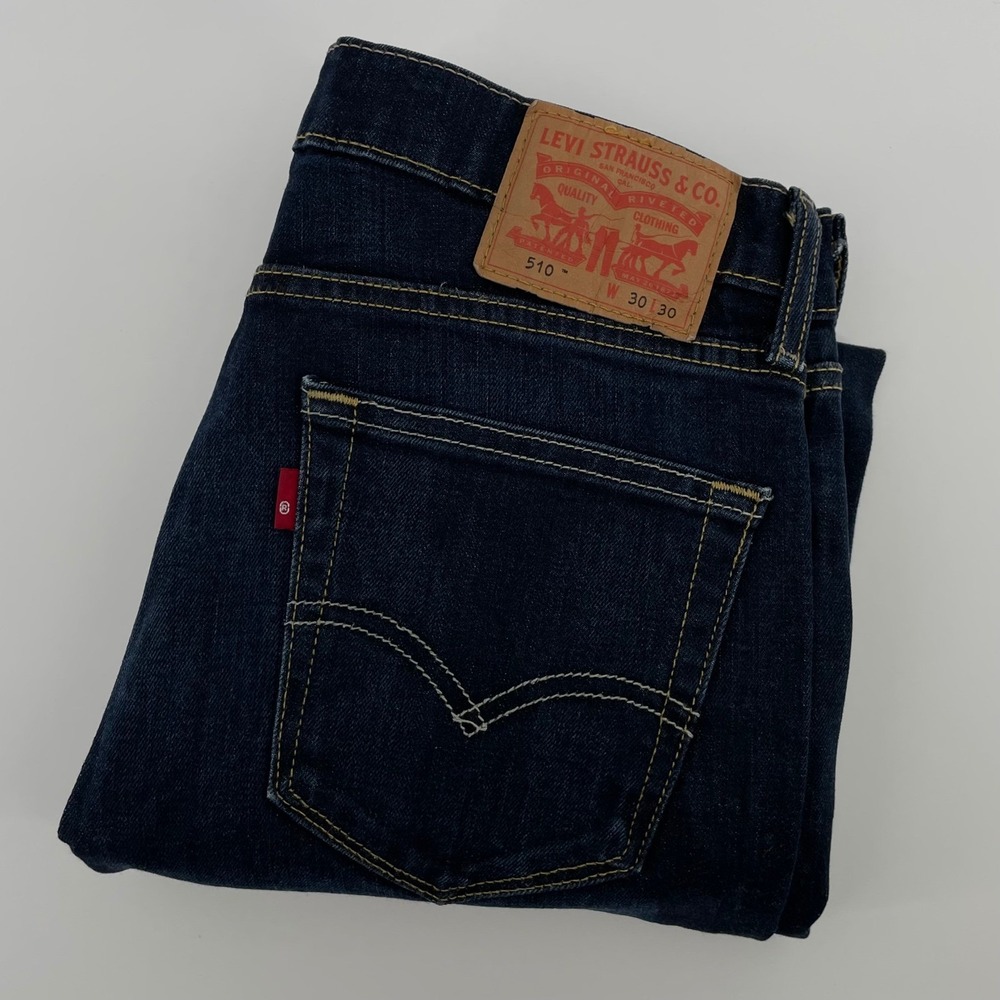 Levis 510 Skinny Fit Jeans Men's Size 30x30 Dark Wash Indigo Stretch Denim